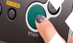 Pressing start on a laser printer