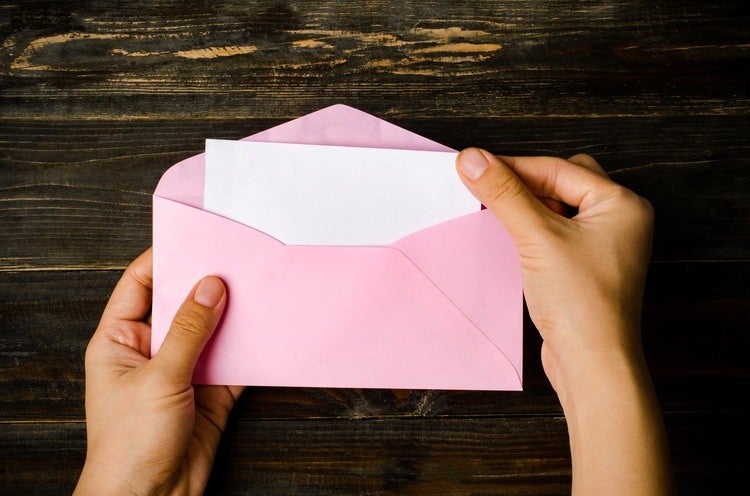 Enveloping a piece of paper