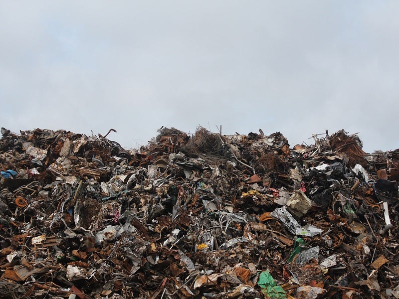 Large pile of fly-tipped waste