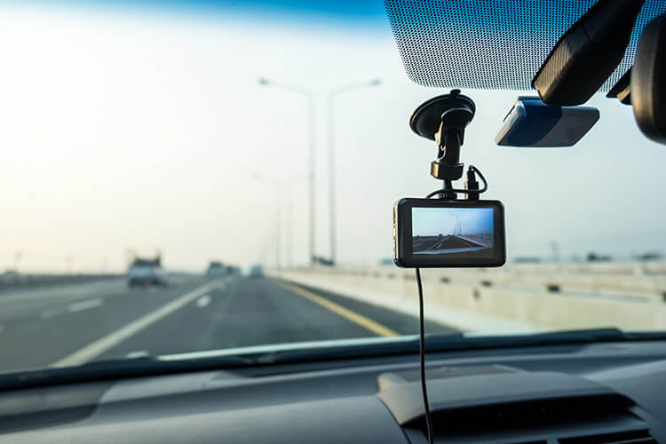 A dash cam in action