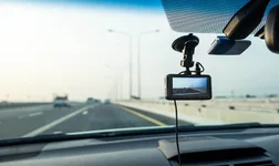 A dash cam in action
