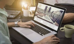 Website builder on laptop